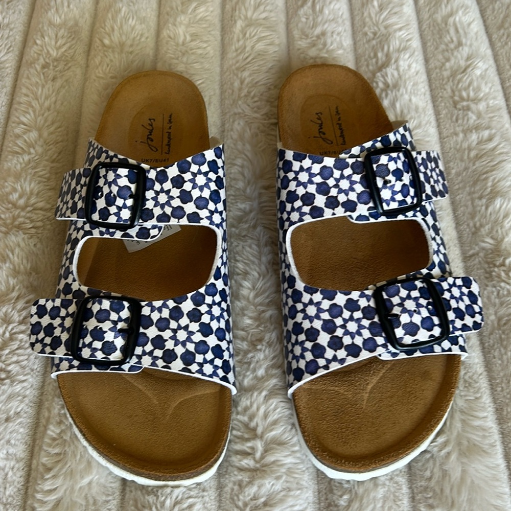 Brand New JOULES Penley Printed Buckle Slide Slip-on Sandal